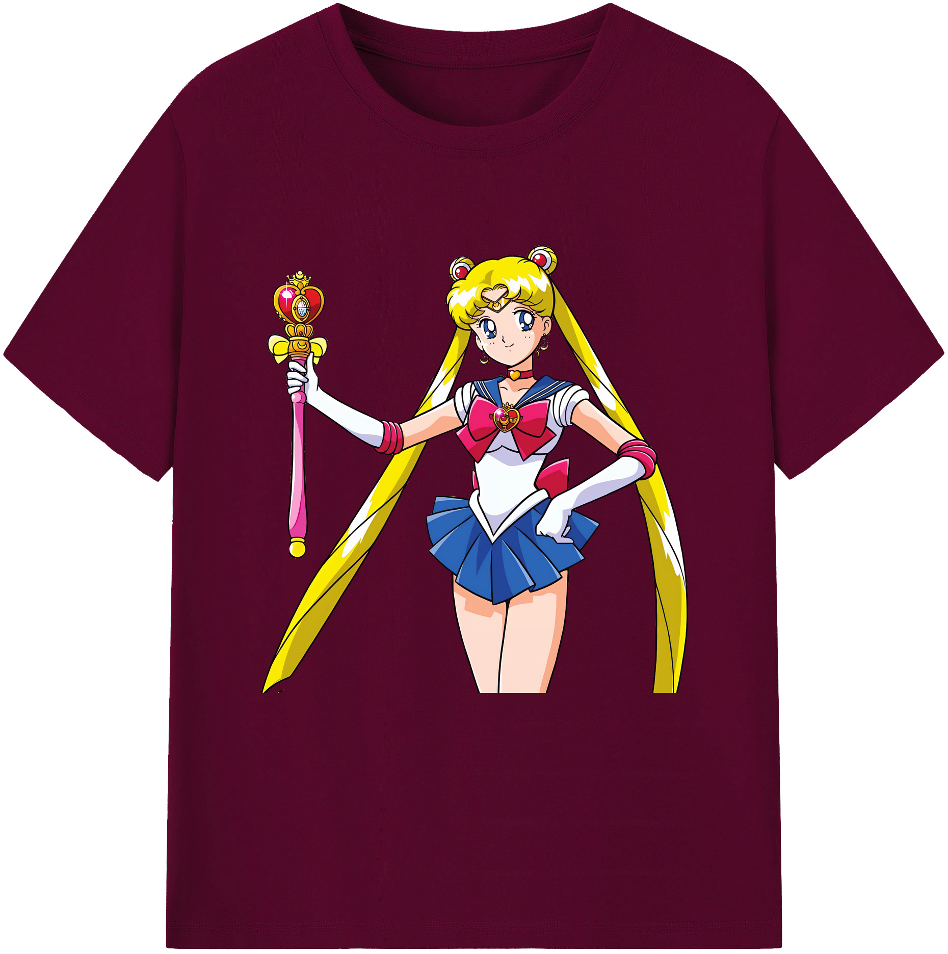 （画像用） 美少女戦士セーラームーン 月野 うさぎ つきの うさぎ Sailor Moon Tsukino Usagi レディースカジュアルプリントTシャツ（綿100％）